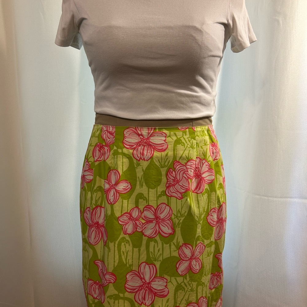 Lilly Pulitzer Pink and Green Pencil Skirt Resort Wear